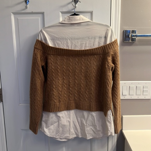 Anthropologie Flat White Twofer Layered Sweater Top - Picture 7 of 7